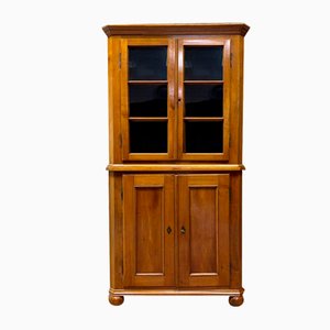 Antiker Eckschrank aus Kirschholz, 1830er