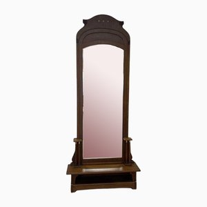 Art Deco Standing Mirror in Walnut, 1930s