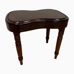 English Kidney Shaped Stool in Mahogany, Set of 2