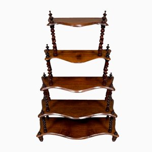 Shelf with Turned Columns in Walnut, England, Set of 2