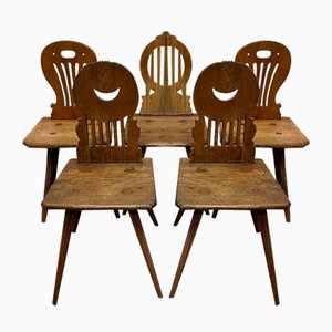 German Farm Chairs in Oak, 1800s