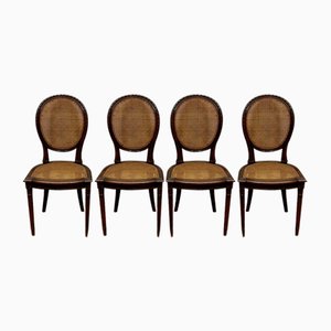 Chairs with Viennese Cane & Walnut, France, 1900s, Set of 4