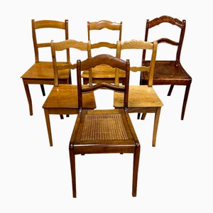 Biedermeier Chairs in Wood, 1820s, Set of 6