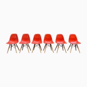 Vintage Eames DSW Fiberglass Chairs von Charles & Ray Eames für Herman Miller, 1989, 6er Set