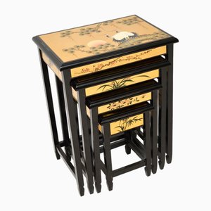 Tavolini ad incastro antichi in stile cinese, anni '70, set di 4