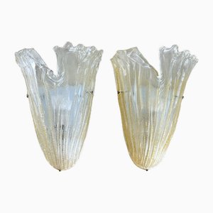 Murano Glass Sconces Wall Lamps, 1980s, Set of 2
