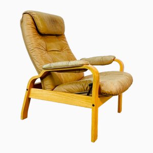 Mid-Century Leather Lounge Chair by Skoghaug, 1970s