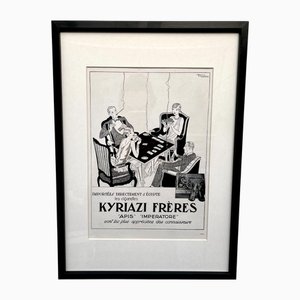 Impresión publicitaria francesa Art Déco de Kyriazi Frères, años 20