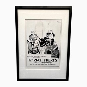 Stampa pubblicitaria Art Deco di Kyriazi Frères, Francia, anni '20
