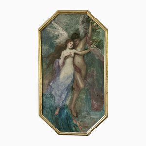 Figura simbolista, 1900, gran óleo sobre lienzo, enmarcado