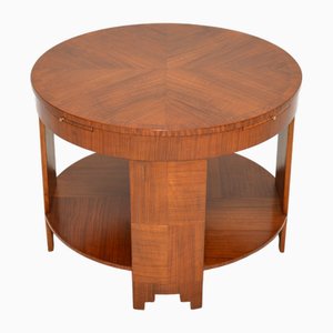 Large Art Deco Walnut Coffee Table, 1920s