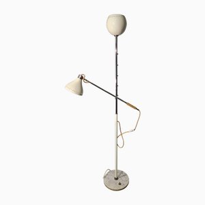Duble Cone Chromed and Brass Floor Lamp from Stilux Milano, 1960s