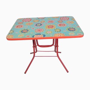 Mesa plegable para niños con estampado floral, años 60