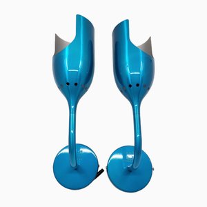 Tsé Tsé Verstellbare Wandlampen aus Französisch Blauem Aluminium, 2er Set