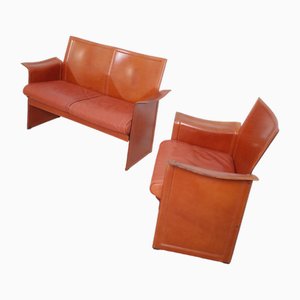 Korium Sofa and Armchair by Tito Agnoli, 1970s, Set of 2