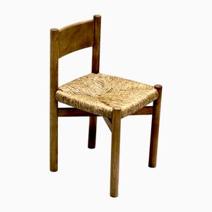 Meribel Stuhl aus Eschenholz von Charlotte Perriand für Sentou, 1950er