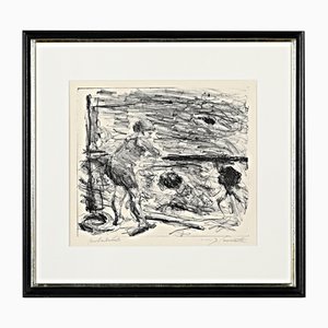 Lovis Corinth, Badeanstalt, 1920, Lithographie, handsignierter Probedruck, Berlin