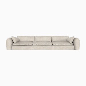 Modern Comfy Sofa in Beige Famiglia Fabric by Collector