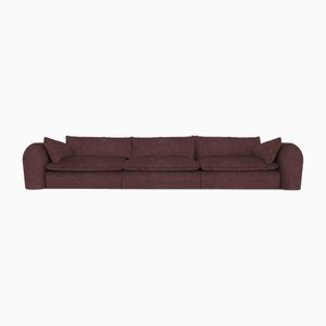 Modern Comfy Sofa in Bordeaux Famiglia Fabric by Collector