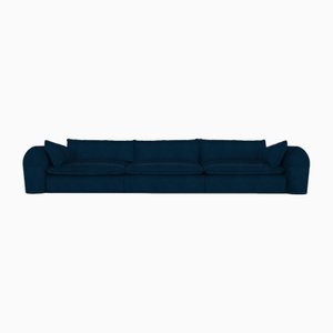 Modernes bequemes Sofa aus blauem Leder von Collector