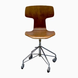 Vintage Model 3113 Swivel Office Chair by Arne Jacobsen for Fritz Hansen, 1960s
