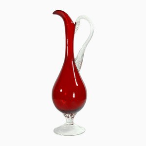 Italian Red Glass Carafe from Empoli, 1970s
