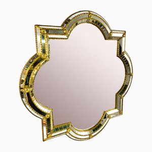 Hollywood Regency Style Wall Mounted Makeup Mirror, Italy, 1970s