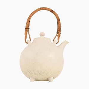 Teapot in Stoneware and Cane attributed to Gunnar Nylund for Rörstrand, 1960s