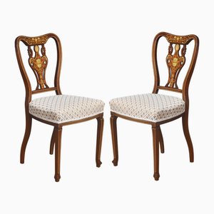 Set of Mahogany Inlaid Bedroom Chairs