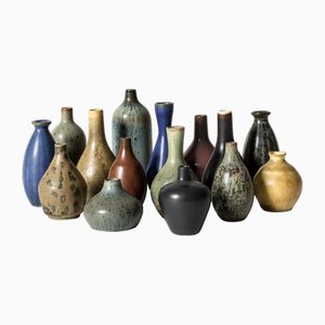 Vases Miniatures Moderniste par Carl-Harry Stålhane pour Rörstrand, 1950s, Set de 15