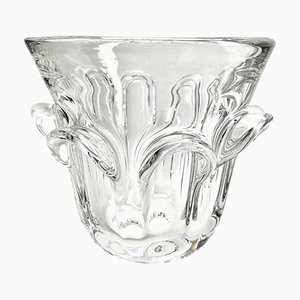 Large Clear Crystal Champagne Wine Bucket Cooler from Val Saint Lambert, 1950s