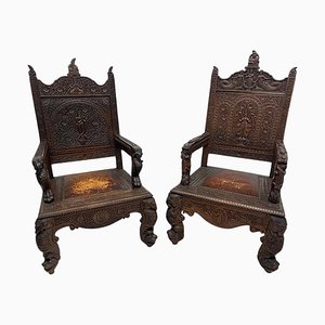 19th Century Indian Armchairs, Set of 2