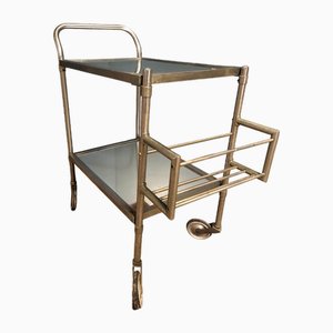 Rolling Trolley Bar with Mirror Top & Steel Structure