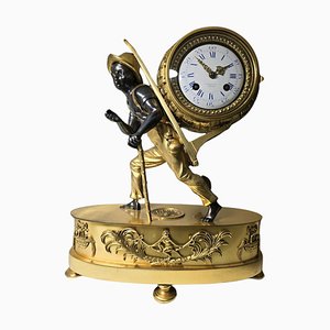Horloge de Cheminée Le Portefaix par Jean-André Reiche pour Tiffany & Co., 1900s