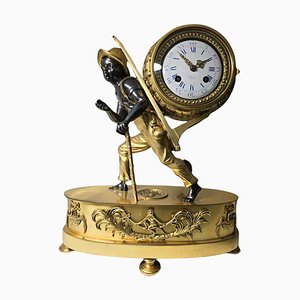 Mantel Clock Le Portefaix by Jean-André Reiche for Tiffany & Co., 1900s