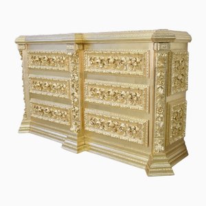 Antique Spanish Gilt Gold Wood Chest of Drawers