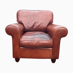Exmoor Brown Leather Chair from Laura Ashley