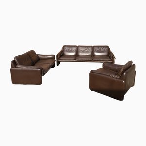 DS61 Sofa Set in Real Leather from De Sede, 1970s, Set of 3