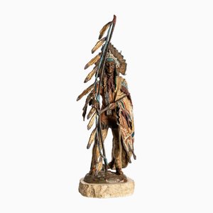 Carl Kauba, Paix, Sculpture En Bronze Polychrome, 20ème Siècle
