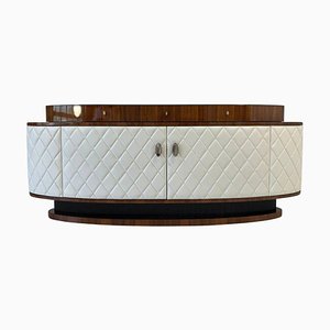 Italienisches Leder Sideboard im Art Deco Stil, 2000er