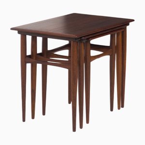 Tables Gigognes en Palissandre par Arne Hovmand Olsen, Set de 3