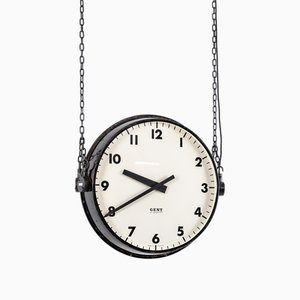 Reloj ferroviario de doble cara grande de Gents of Leicester