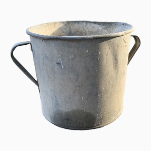 Vaso vintage in zinco galvanizzato, anni '50