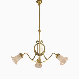 Art Nouveau Three-Arm Chandelier with Empire Motifs, France, 1910s