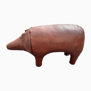Large Leather Pig by Dimitri Omersa for Abercrombie & Fitch, 1960s