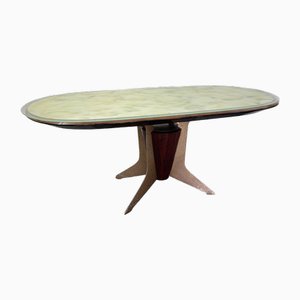 Mid-Century Table in Rosewood and Enamelled Metal Design, 1950s
