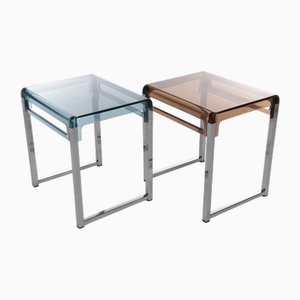 Vintage Acrylic Glass Side Tables by Marc Berthier, 1960s, Set of 2