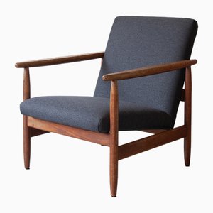 Grey Danish Armchair in Oak, 1960s