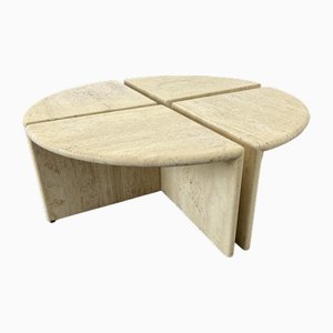 Italian Travertine Coffee Tables, 1970s, Set of 4