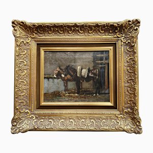 Burro en el establo, óleo sobre lienzo, 1870